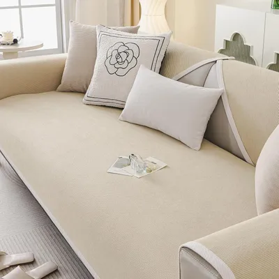 Obrázok produktu pre Poťah na pohovku 90 x 180 cm, béžová, elastický, pre obývaciu izbu