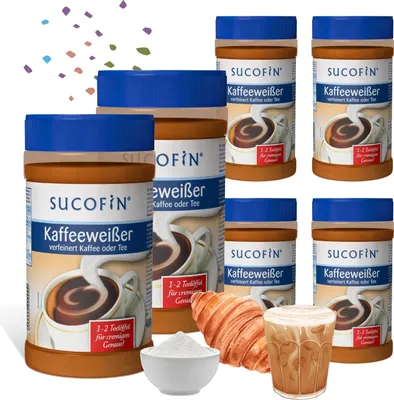 Produktbild von SUCOFIN Kaffeeweißer 6 x 400g Dose verfeinert Kaffee Tee für cremiges Genuss