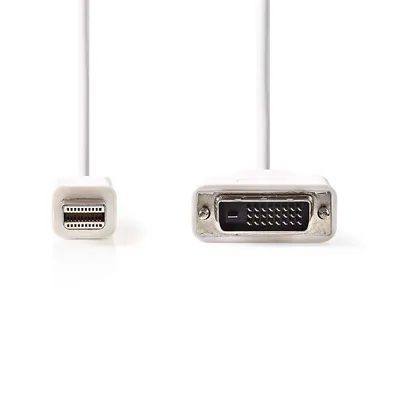 Produktbild von Nedis Mini Displayport-Kabel - DisplayPort 1.2 - Mini DisplayPort Stecker - DVI-D 24+1-Pin Stecker - 21.6 Gbps - Vernickelt - 2.00 m - Rund - PVC - Weiss - Umschlag