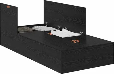 Image de Cadre de lit avec rangement Chêne noir 80 x 200 cm