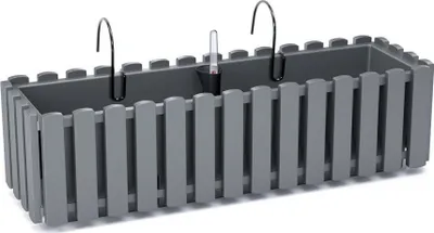Produktbild von nabbi Selbstbewässernder Balkonkasten aus Kunststoff DDEF600W 58 cm - grauer Stein