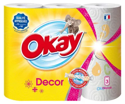 Image de Essuie-tout Décoré 3 Rouleaux - Okay