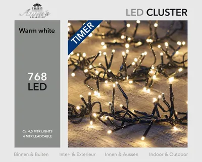 Productafbeelding van Clusterverlichting 768 LED lampjes warm wit 4,5 meter Clusterlights Anna's Collection