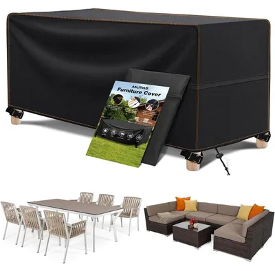 Imagen del producto de Funda para muebles de jardín MUPAS, 245x145x71 cm. Impermeable, resistente al viento, fabricada con tejido Oxford 420D de alta resistencia, ideal para proteger sofás, mesas, sillas y conjuntos de muebles de exterior