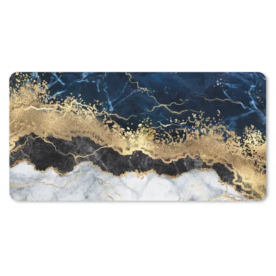 Produktbild von MuchoWow® Mauspad Mousepad Marmor - Weiß - Gold - Luxus 60x30 cm - Mousepads - Maus Mat - Pad - Mausunterlage - Nachhaltig