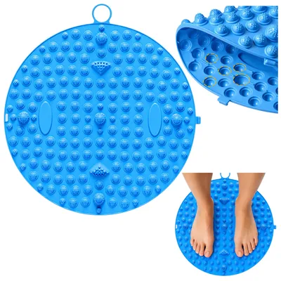 Produktbild von Runde Akupressur-Fußmassagematte mit Noppen, Blau, 33 cm