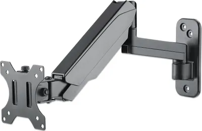 Zdjęcie produktu dla Manhattan 461610, 75 x 75 mm, 100 x 100 mm, -35 - 35°, -90 - 90°, Aluminium, Plastik, Stal, Czarny