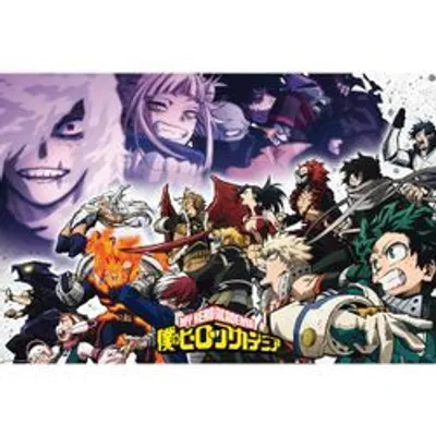 Productafbeelding van My Hero Academia poster: Helden versus schurken, afmetingen 91,5 x 61 cm
