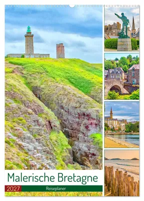Produktbild von Malerische Bretagne - Reiseplaner (Wandkalender 2027 DIN A2 hoch), CALVENDO Monatskalender