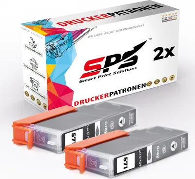 Produktbild von 2x Kompatibel Canon 0335C004 CLI571GYXL Druckerpatronen Grau für Canon Pixma TS9052