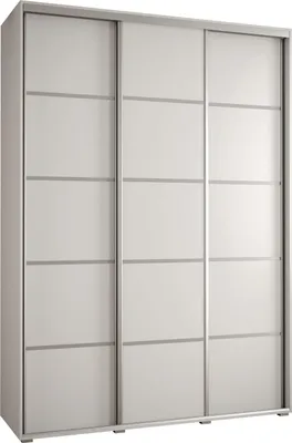Produktbild von MEBLE KRYSPOL Cannes 4 Schrank mit 3 Schiebetüren - 205,2x180x45 cm - Weiß Weiß Silber