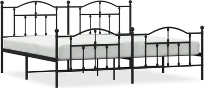 Obrázok produktu pre vidaXL Posteľný rošt s čelom a nohami kovový čierny 200x200 cm