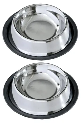 Produktbild von 2X Edelstahl Fressnapf 250ml Katze Hund Futternapf Hundenapf Katzennapf Ø 15cm