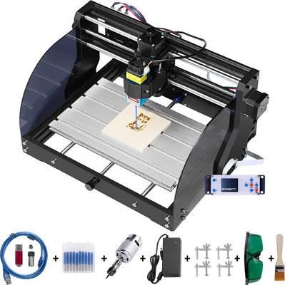 Produktbild von Graviermaschine Drechselbank 3018 Pro mit 10000 U/min 3 Achsen Grbl Steuerung DC 24 V 5 A Holzdrechselbank aus Aluminiumprofil & Bakelit CNC