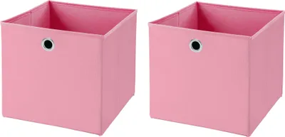 Produktbild von 2 Stück Rosa Faltbox 28 x 28 x 28 cm  Aufbewahrungsbox faltbar