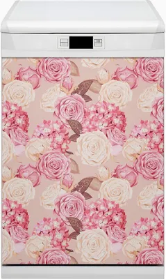 Produktbild von Küche Magnet für Spülmaschine  Abwaschbar 45x80 cm Geschirrspüle  - Rosen und Hortensien