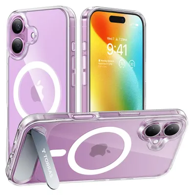 Produktbild von Torras – Pstand MagSafe-Hülle für iPhone 16 – transparent