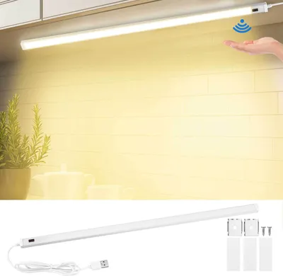 Produktbild von 40cm LED Unterbauleuchte Warmweiß mit Sensor, 6W Küchenlampe mit Bewegungsmelder, LED Lichtleiste, Schrankbeleuchtung Schranklicht