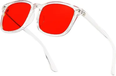 Produktbild von Gamingbrille mit Blaulichtfilter, Rote Gläser, TR90, Retro Schildpatt Rahmen, für Damen und Herren