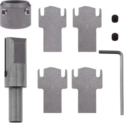 Immagine prodotto di Set di punte da trapano per legno con 4 lame in HSS - Set di punte per legno per lavori di falegnameria - Pratico trapano per legno con chiave a Esagono