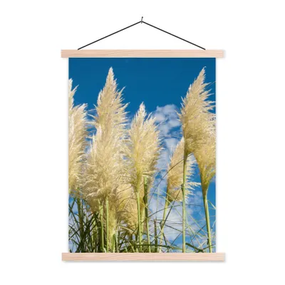 Produktbild von MuchoWow® Textilposter Pampasgras - Pflanze - Natur 40x53 cm mit holzfarbenen Rahmen - Schlafzimmer