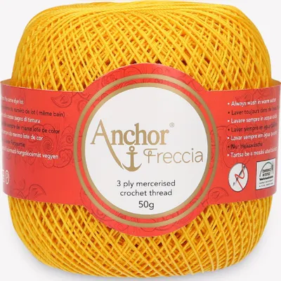 Obrázok produktu pre Anchor Freccia veľkosť 12 4771012-08298 žltá Háčkovacia niť, 100 % bavlna