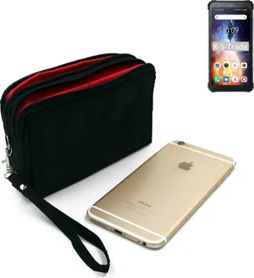 Produktbild von K-S-Trade Schutz Hülle Handy Hülle kompatibel mit Blackview BV6600E Gürteltasche Travelbag Handytasche mit Zusatzfächern, schwarz