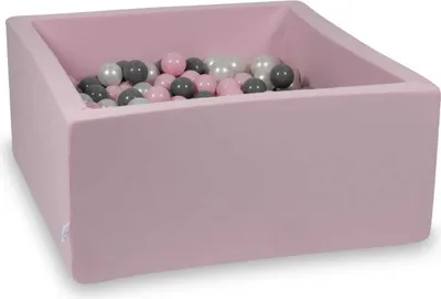 Zdjęcie produktu dla Basen z piłeczkami 90x90x40cm różowy - Z 400 piłeczkami / masa perłowa, szary, baby pink
