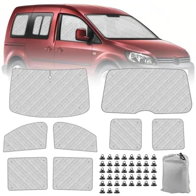 Productafbeelding van Isomat voor cabine, geschikt voor VW Caddy (2004-2019), 10-delige set, zonwering, privacybescherming, temperatuurregeling