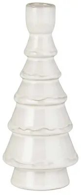 Produktbild von IB Laursen Kerzenhalter TANNENBAUM Weiß Keramik für 1 Kerze 20 cm Kerzenständer