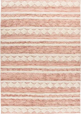 Productafbeelding van Padiro stijlvol laagpolig vloerkleed 200 x 290 cm - crème / offwhite - geometrisch boho-patroon - voor vloerverwarming - van wol en katoen
