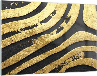 Produktbild von Bilder auf glas - Einteilig - Abstraktion dreidimensional Gold - 120x80cm - Glasbilder - Wandbilder - Bilder - Wanddekoration aus Glas - Glas Bilder - Wandbild auf Glas - GAA120x80-4461