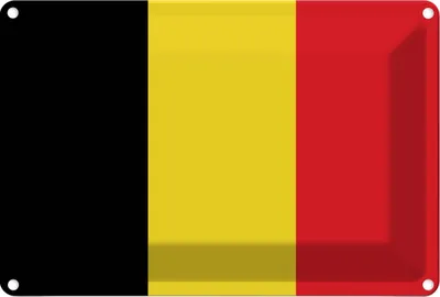 Produktbild von vianmo Blechschild 12x18 cm Belgiens Belgium Flagge Fahne Wappen