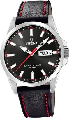 Produktbild von Festina Leder Herren Uhr F20358/4 Armbanduhr dunkelbraun Klassik D2UF20358/4