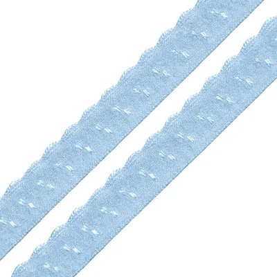 Wäschegummi Faltgummi Ziergummi 10mm Dessous-Gummi Faltgummi ab 1m elastisches Einfassband Saumband hellblau