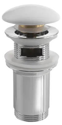 Produktbild von Sapho Waschbecken-Ablaufgarnitur 5/4“, klick-klack, Keramik-Stopfen, 10-50mm, Weiß