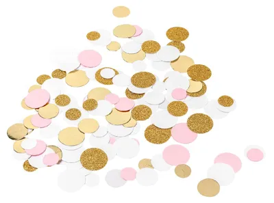 Produktbild von Tischkonfetti Rosa Weiß Gold-Glitzer Metallic 14g Party-Deko - Einheitsgröße