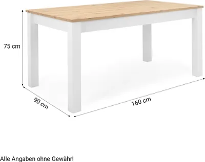 Produktbild von Homestyle4u Esstisch ausziehbar 160-215x90 cm Esszimmertisch Holztisch Eiche