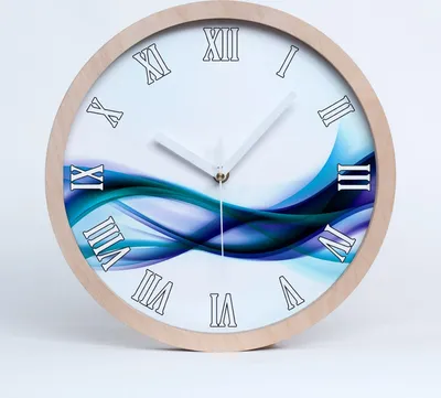 Produktbild von Holzuhr 25fi cm wanduhr - weiße Spitzen - abstrakcjaale