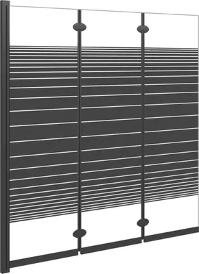 Image de vidaXL Paroi pliante pour baignoire 3 éléments 130x130 cm ESG noir