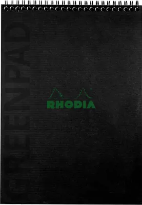Produktbild von RHODIA Spiralnotizblock GREENPAD DIN A4+ liniert schwarz 80 Blatt