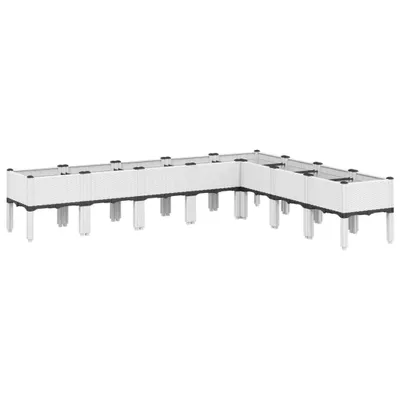 Immagine prodotto di Fioriera da Giardino con Gambe Bianca 200x160x42 cm in PP