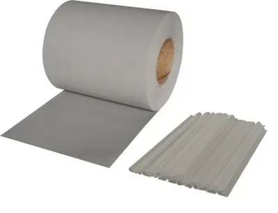 Produktbild von Jarolift PVC Sichtschutzstreifen Soft, 19 cm x 40 m, inkl. 25 Befestigungsclips, grau langlebig & UV-beständig, wasser- & winddicht | geruchsarm
