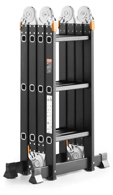 Image de Échelle pliante multifonctionnelle - 7 en 1 - Échelle pliante - Échelle en A - Aluminium - Capacité de charge : 150 kg