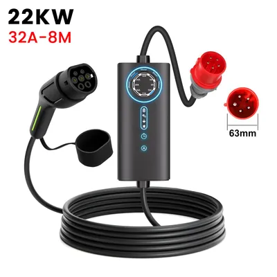 Produktbild von Junsun EV Ladegerät 22kw 8m Cable Type 2 3-phasig 6-32A