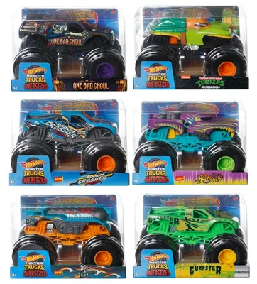 Obrázek produktu pro Hot Wheels Monster Trucks Oversized Assortment, Monster Truck, 3 rok/roky, Plast, Kov, Vícebarevný