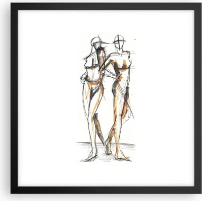 Produktbild von Gerahmtes Poster - Schwarzer Rahmen - Zeichnen Design Mode - 40x40 cm - Wand Bild - Wanddeko - Wandbilder - Kunstposter - Wandposter - Bilderrahmen - Bilder - Kunstdruck - Wandbild - P2BAC40x40-4139