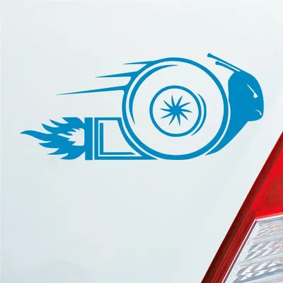Produktbild von Auto Aufkleber Turboschnecke Schnecke Rennschnecke Race 15x6,5 cm Hellblau Sticker Heckscheibenaufkleber