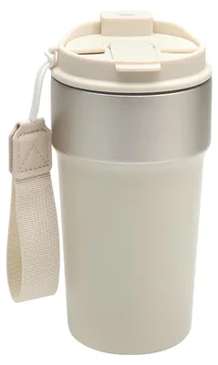 Thermobecher 500 ml, doppelwandig, Edelstahl 316, beige