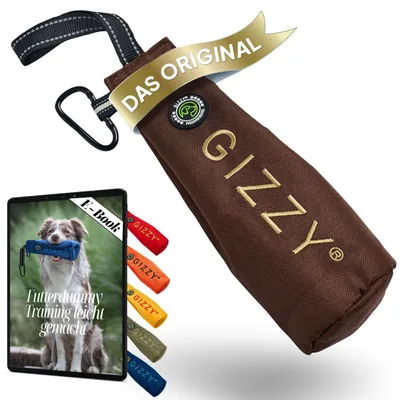 Produktbild von GIZZY® Futterdummy für Hunde braun – Robuster Apportierbeutel mit Handschlaufe – Ideal für Dummytraining & Apportiertraining
